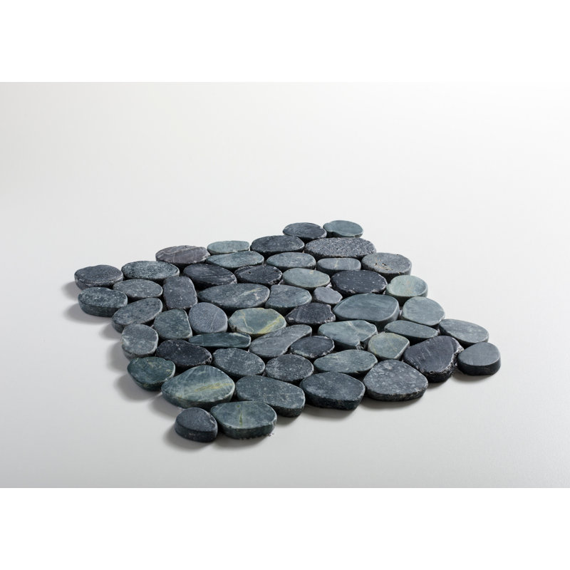 Sliced Pebble Mosaic Wall & Floor Tile, Black