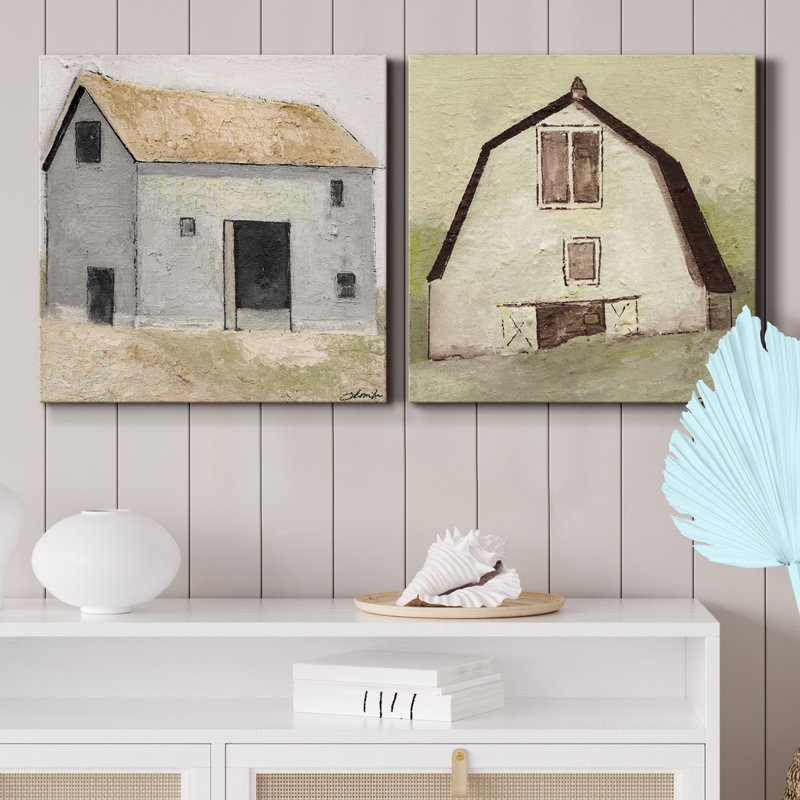 «On the Farm I», ensemble de 2 reproductions d'art sur toile tendue, H 40 po x l 80 po x P 1 po