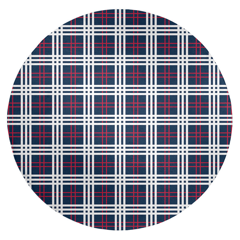 Plaid Indoor Rug, Round 5'
