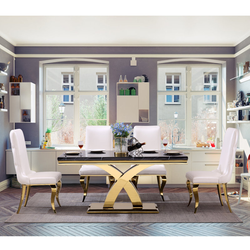 Kiyami Metal Base Dining Table