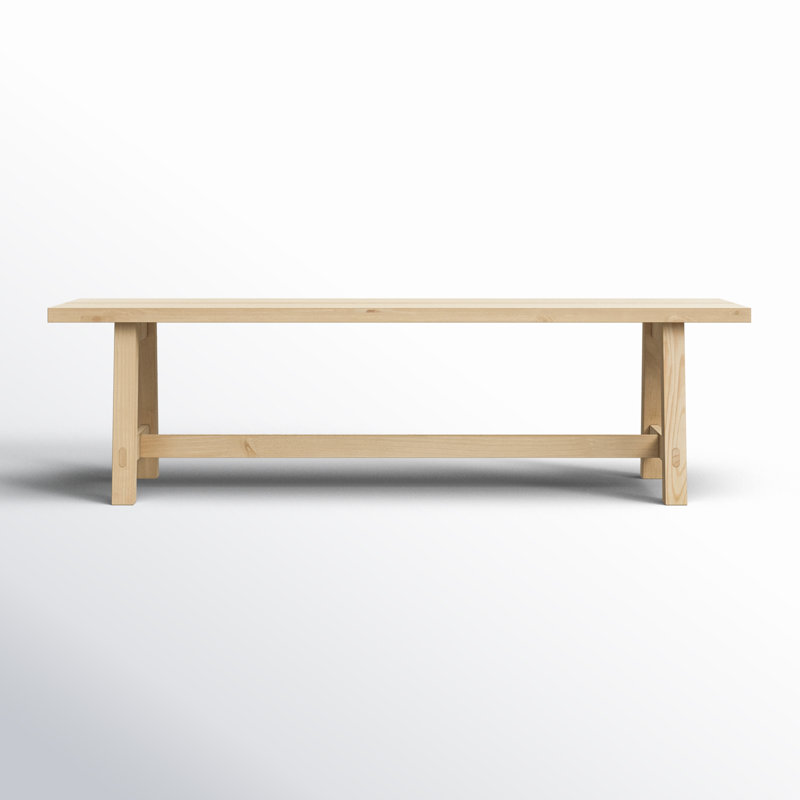 Broeder Solid Wood Bench, Light Brown, 17.72" H x 62.99" W x 17.72" D