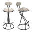 Ensemble de 2 tabourets de bar rembourrés avec tabourets rayés de hauteur comptoir en velours moderne pour îlot de cuisine, salon-1795802240