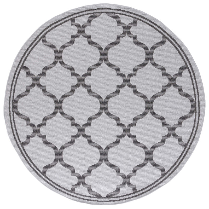 Bermuda Performance Machine Washable Geometric Indoor/Outdoor Area Rug, Round 6'7"