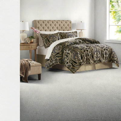 Luxurious King Bedding Set, Polyester Multicolor Jacquard For Home Comfort
