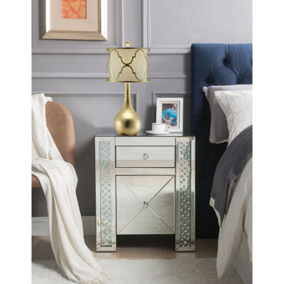 ACME Nysa Accent Table, Faux Crystals