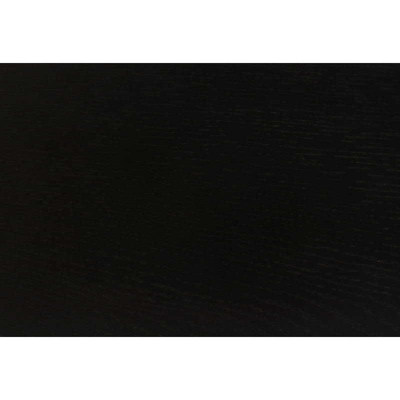 Freja Upholstered Stool with Solid Wood Frame, Saddle Leather Black, Natural Walnut
