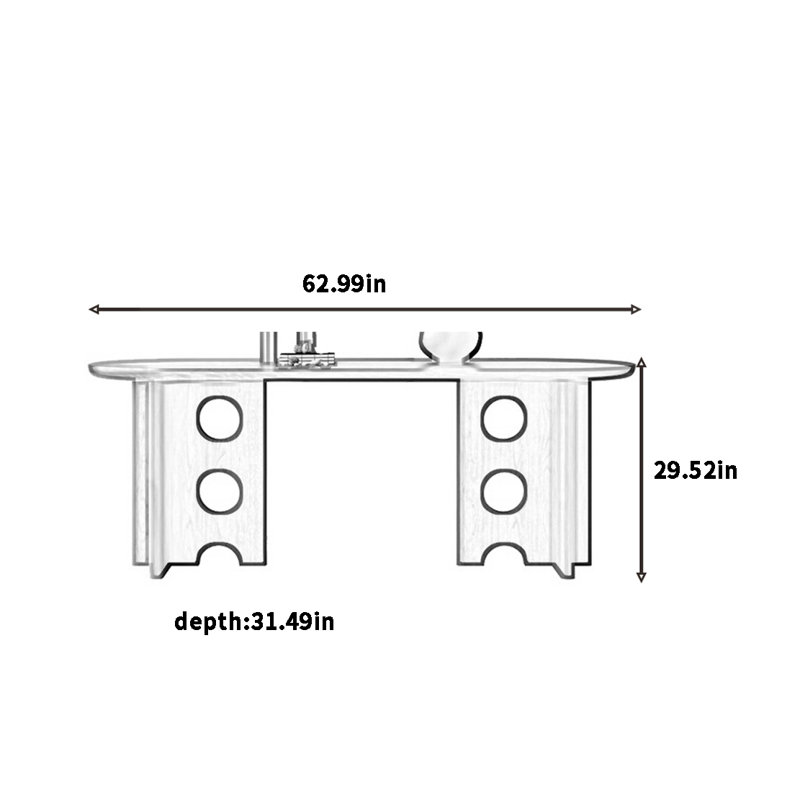 Table de salle à manger Vintage, H 29,52 po x L 62,99 po x l 31,49 po, Brun, Noir, noir, noir, noir