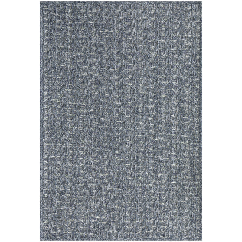  Tulum 10' x 14' Denim Outdoor Rug, Rectangle 10' x 14', Denim