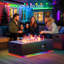 Table de foyer rectangulaire au propane de 107 cm (42 po) avec éclairage DEL multicolore, brûleur de 50 000 BTU et rangement pour la bouteille de gaz, noir. Idéal pour terrasse, patio, jardin ou cour arrière.