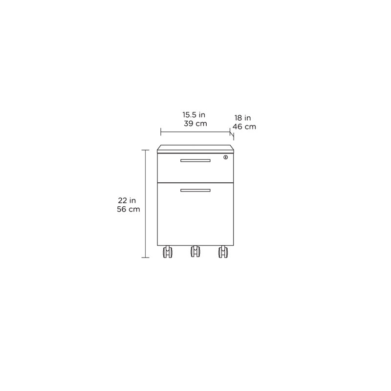 Linea™ 2 - Drawer File Cabinet, Natural Walnut