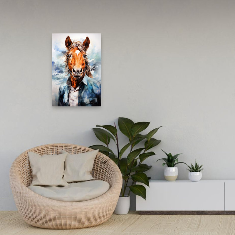 «Dapper Horse Portrait», art mural, 24" H x 16" W