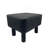 Contemporary Footstool Set Of 2Pc, Black Upholstery And Wooden Legs