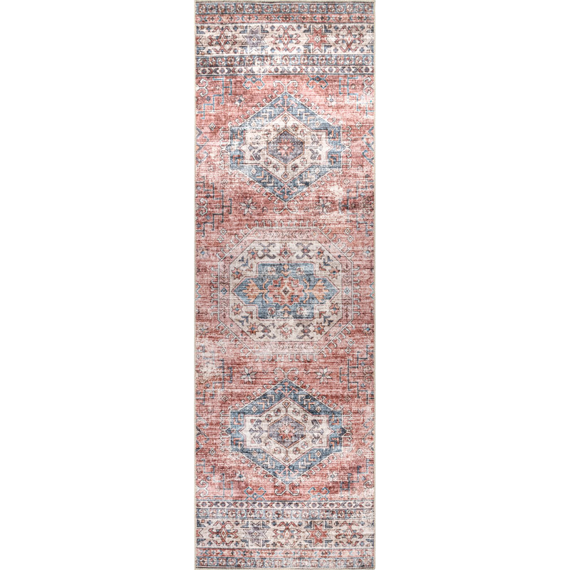 Tapis lavable à la machine Eckhoff Medallion, Tapis de couloir 2 pi 6 po x 8 pi