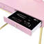 Bureau de coiffeuse 2 tiroirs avec miroir et plateau à bijoux, rose et or