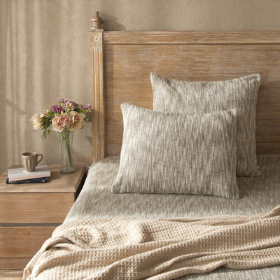 Ensemble de housses de coussin décoratives en coton imprimé brun terreux 26 po x 26 po