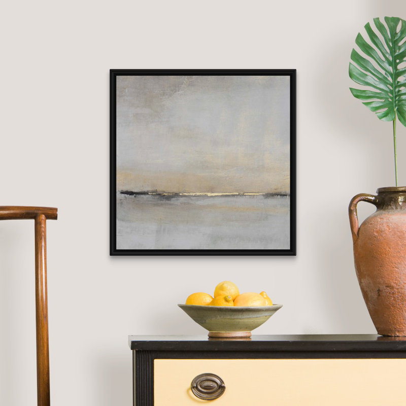 «Horizontal Flow II» par Tim O'Toole - Peinture sur toile, Toile avec cadre photo, H 22 po x l 22 po, Noir