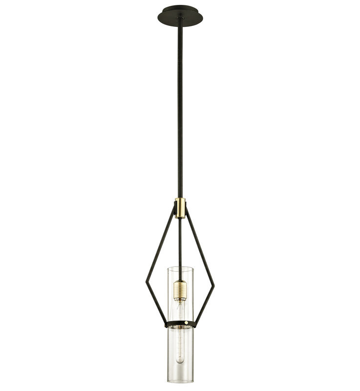 Raef 1 - Light Pendant, 65" H x 7" W x 7" D, Black/Silver