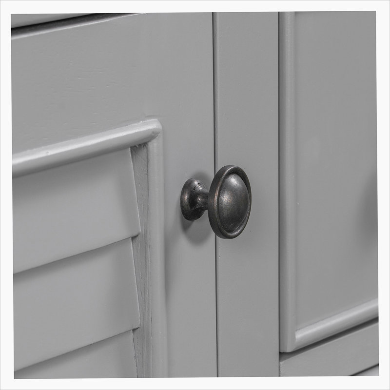 Gray 36" Freestanding Bathroom Vanity with Five Drawers
