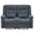 61.81 In. Wide Pillow Top Arm Fabric Rectangle Reclining Sofa In Blue With Cupholders-2090212