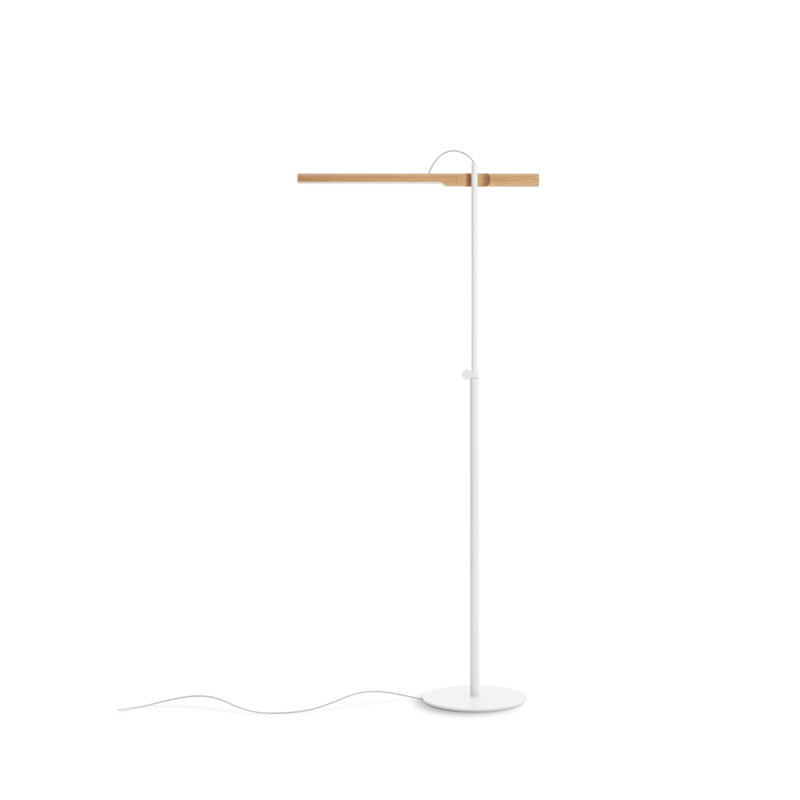 Type A LED Task Floor Lamp, White Oak, White