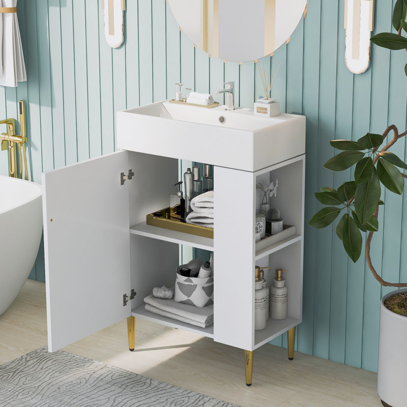 Ensemble de meuble-lavabo simple avec plateau Metivier