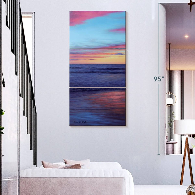 Seascapes, Californie, coucher de soleil, H 75 po x l 36 po