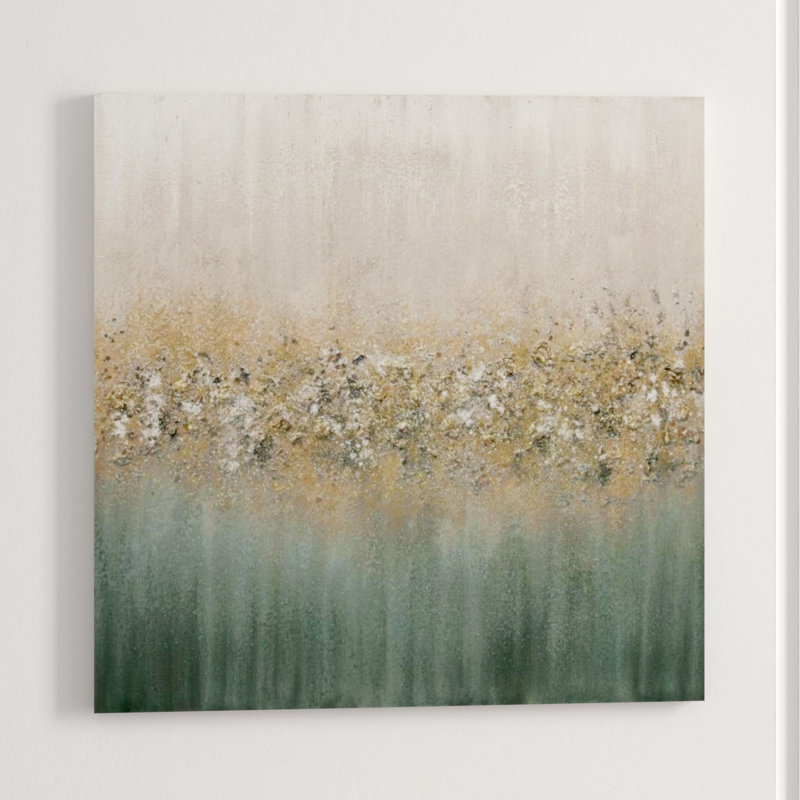 Golden Fog I Painting by Beverly Fuller, Hand Painting with Glitter