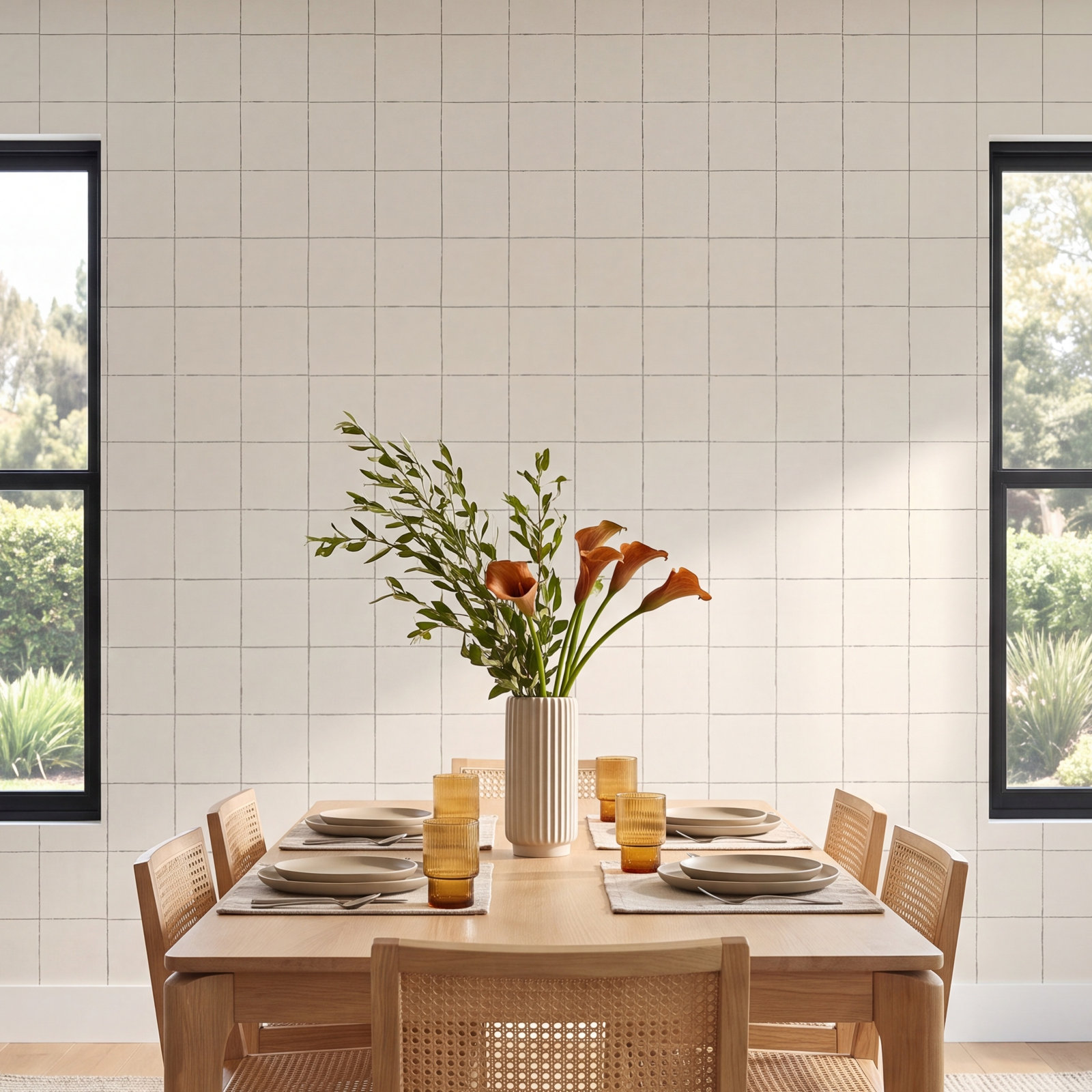 La Vitre Plaid Wallpaper, Gray