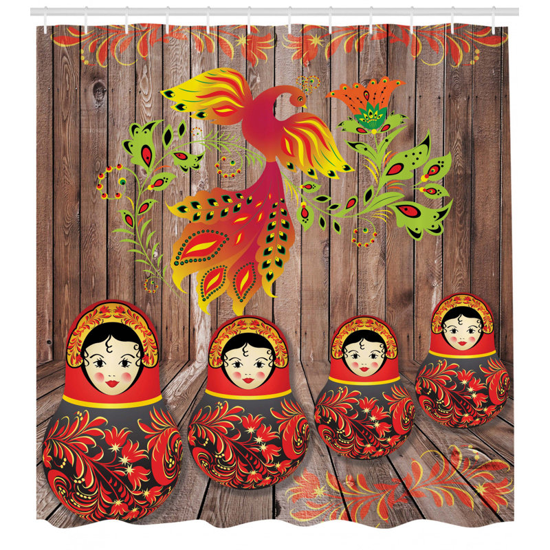Shower Curtain with Hooks Included, 70" H x 69" W
