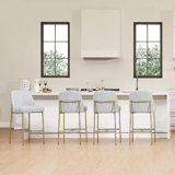 Gerlikka Upholstered Counter Stool with Metal Frame (Set of 4)
