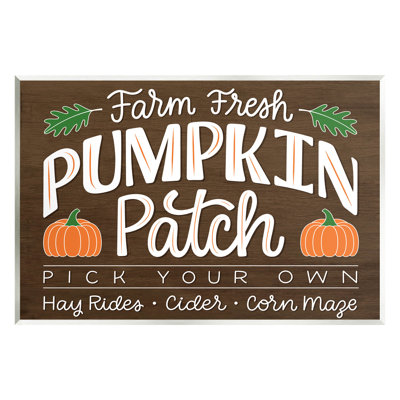 «Farm Fresh Pumpkin Patch Sign» par Jalynn Heerdt, impression sans cadre sur panneau de fibres à densité moyenne