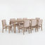 Ensemble de table de salle à manger extensible en bois d'hévéa 9 pièces avec chaises rembourrées Alagie-131181091-131181094