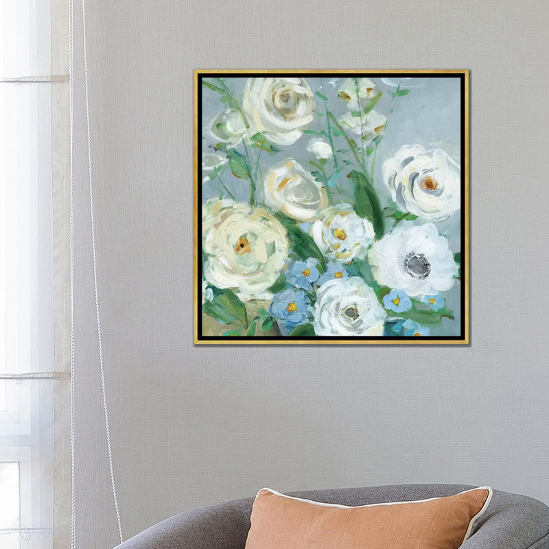 «Painterly Garden II» par Sally Swatland - reproduction d'art, Cadre doré, Pas de tapis, H 26 po x l 26 po x P 1,5 po