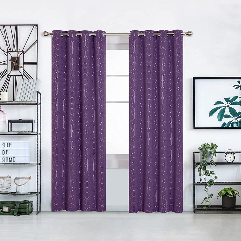 Malone Room Darkening Thermal Curtain, Width 117 x Drop 229cm, Purple Grape