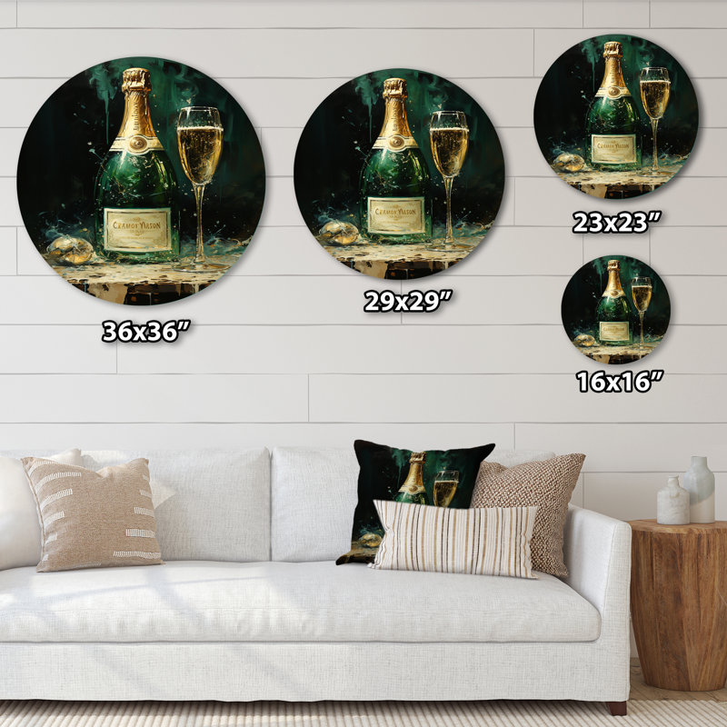 Or et émeraude champagne Dream I - nourriture et boissons, H 23 po x l 23 po