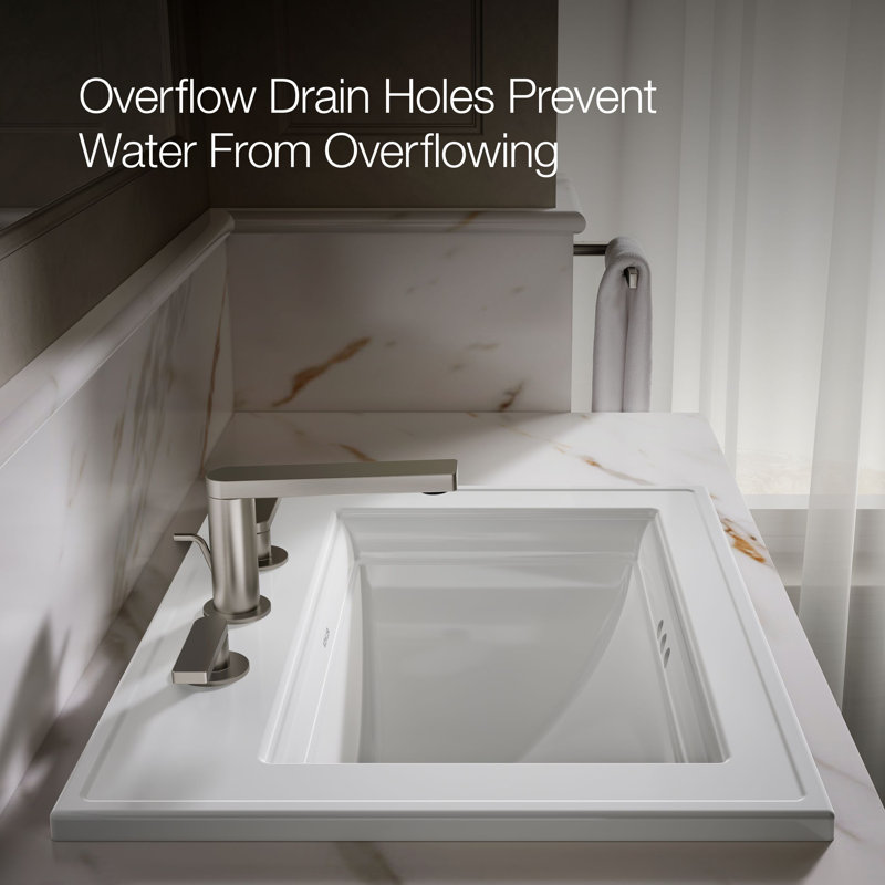 Memoirs® Stately Drop-in Bathroom Sink, White, 8" Centers