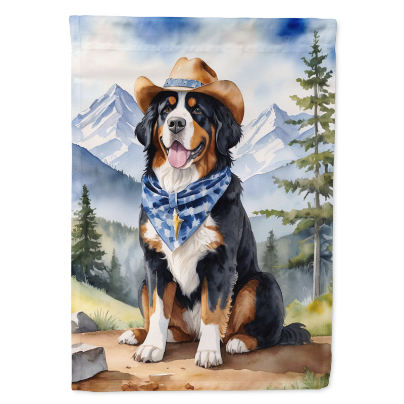 Drapeau Cowboy Welcome Garden, Bouvier bernois bleu