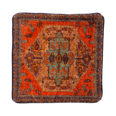 Caida Red Square Cushion