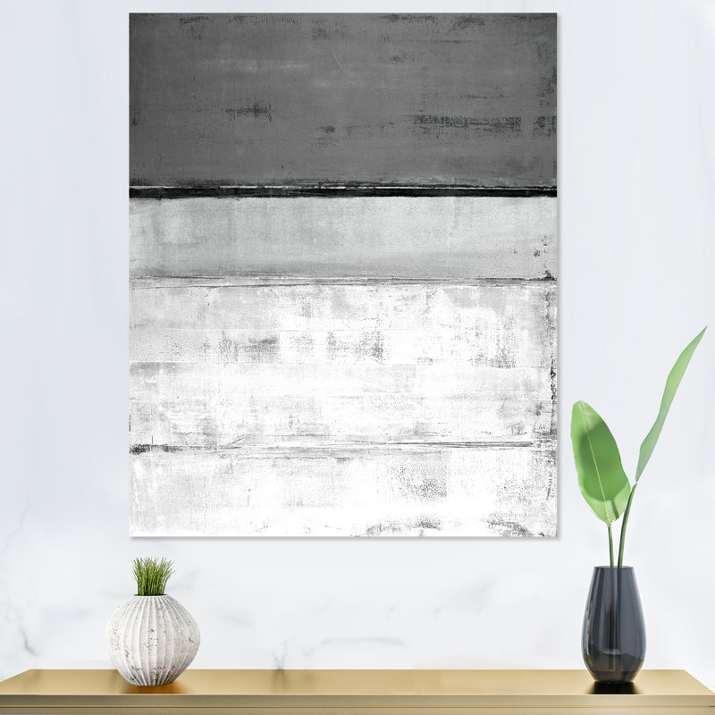 Toile abstraite, impression sur fond blanc et gris - fond blanc et gris, H 40 po x l 30 po x P 1 po, Toile tendue