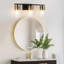 Luminaire de meuble-lavabo moderne noir et laiton antique avec abat-jour en verre transparent pour salle de bain-1329422227