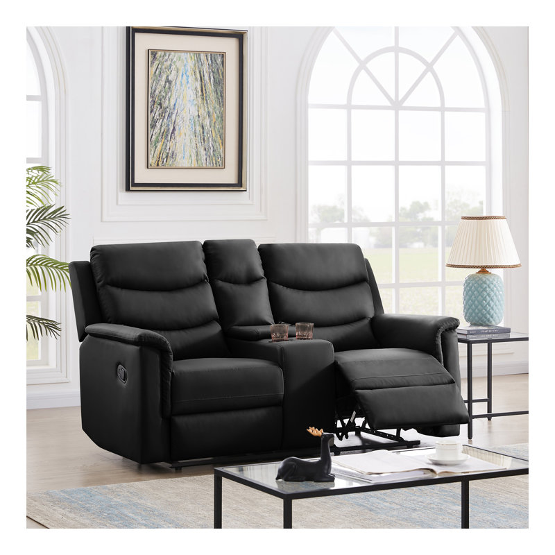 2-SEATER MOTION SOFA BLACK PU