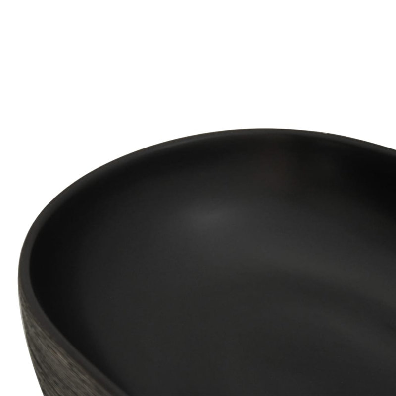 Borough Wharf Lippert 59mm L x 40mm W Grey/Black Ceramic Oval Sink
