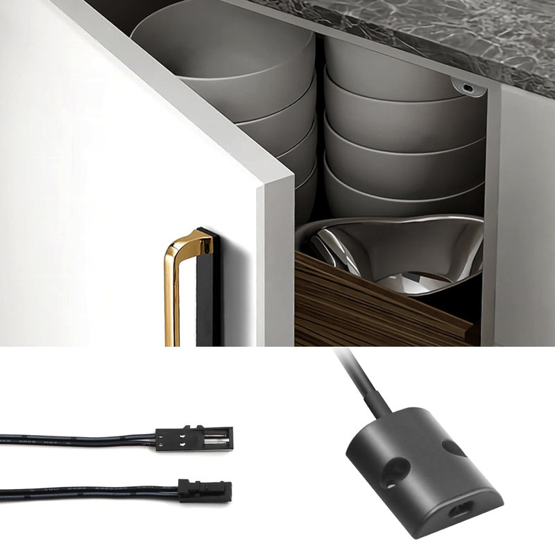Interrupteur de capteur de mouvement activé par la porte, interrupteur à capteur IR, pour lumières DEL de placard et éclairage d'armoire (DC 12 / 24V 5A)