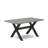5 Piece Kitchen Table & Chairs Set Includes a Rectangle Dining Room Table with X-Legs and 4 Black Faux Leather Parsons Dining Chairs, Wire brushed Black-532908025-468337561