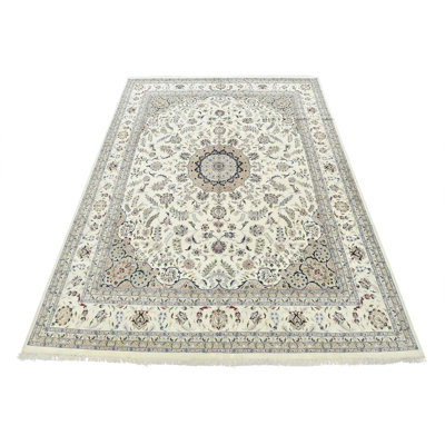 One-of-a-Kind Rectangle 11'11" X 15'5" New Age Wool Area Rug in White/Gray