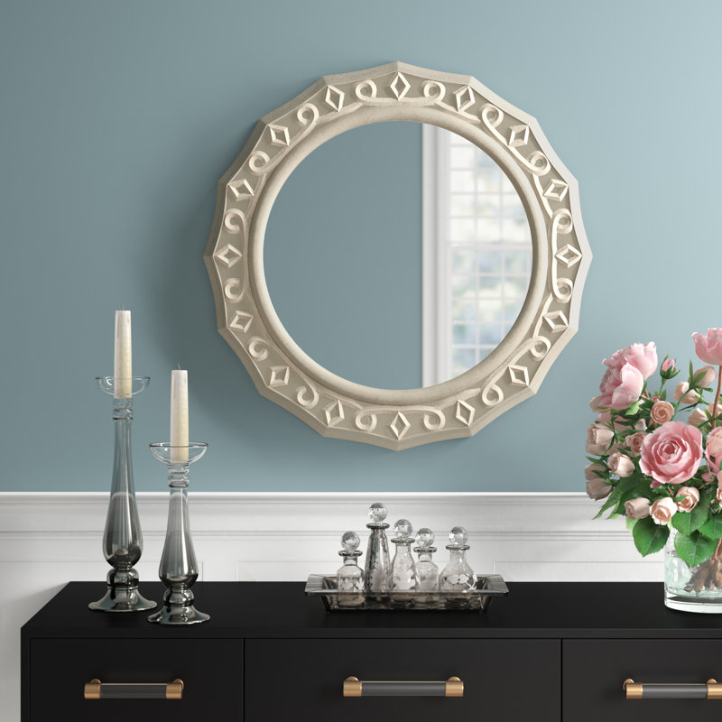 Engineered Wood Flat Wall Mirror, Pewter