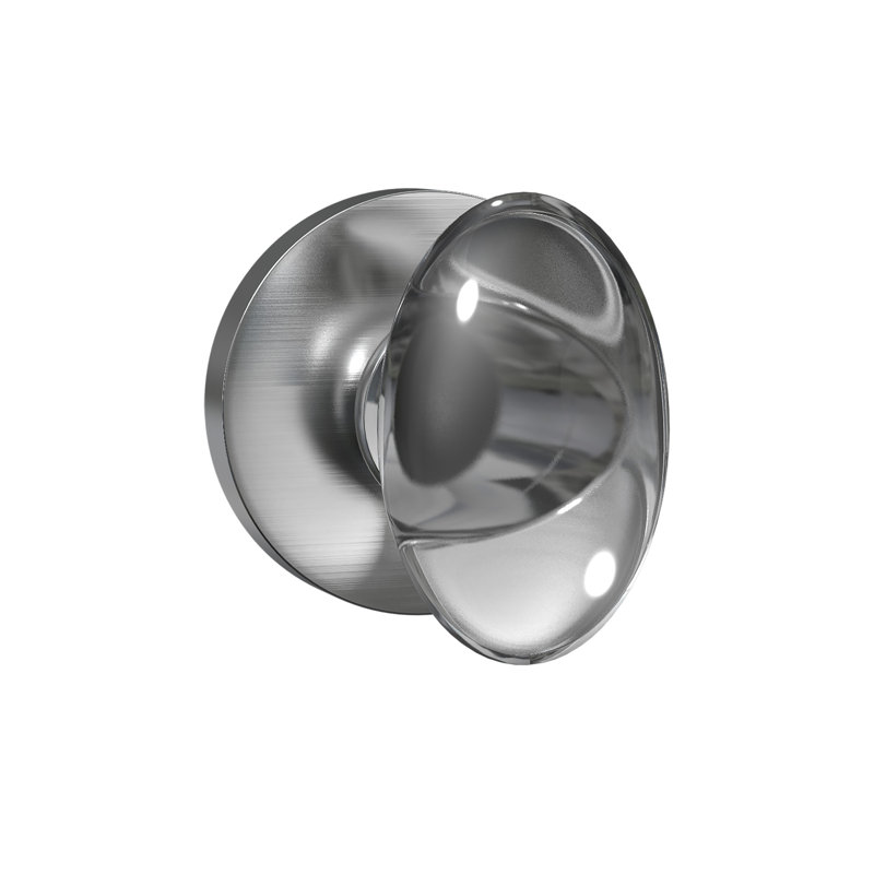Poignée œuf en verre Bravura 928-6, Rond, Nickel satiné