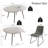 5 - Pieces Modern Kitchen Dining Set, 43'' to 59'' Extendable Dining Table Set with 32.8"H Upholstered Dining Chairs for 4 Person(1 Table 4 Chairs)-118554295-118554296