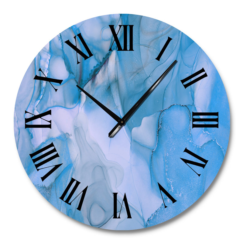 Horloge murale Tender, Grand, Turquoise / noir