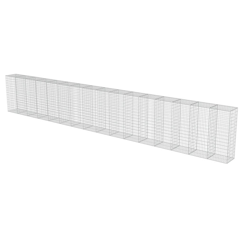 Panier en Gabion avec couvercles en acier galvanisé vidaXL Gabion, 354,3 po x 19,7 po x 59,1 po
